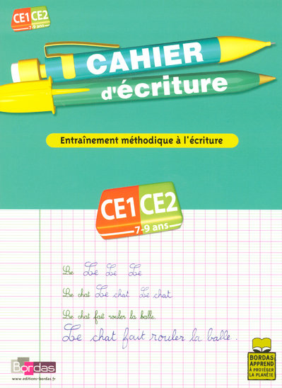 Cahier d'écriture ; ce1 - ce2 ; entraînement méthodique à la lecture