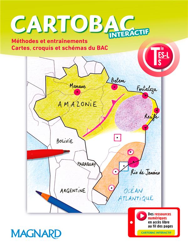 Cartobac interactif ; terminale es, l, s ; méthodes et entraînements, cartes, croquis et shémas du bac
