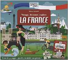 Voyage, découvre, explore La France : Livre de 32 pages + puzzle circulaire de 210 pièces