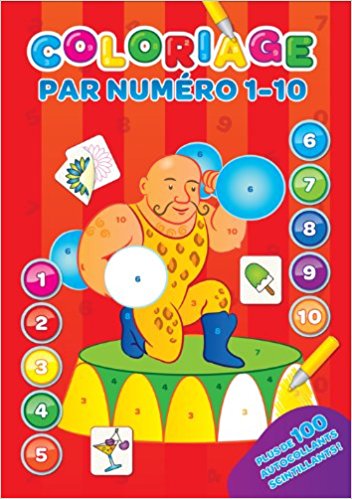 Coloriage par numéro 1-10 ; rouge