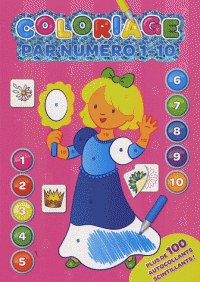 Coloriage par numéro 1-10 ; rose