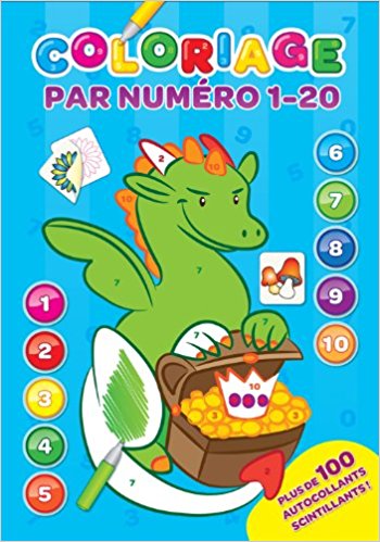 Coloriage par numéro 1-20 ; bleu