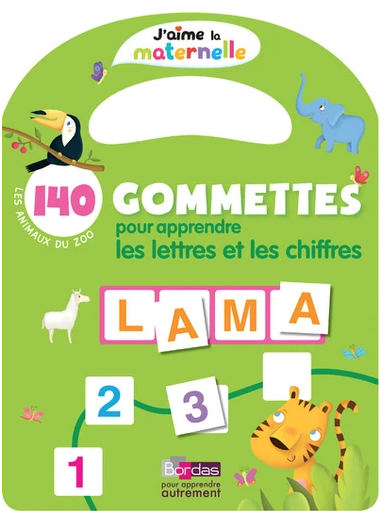 140 gommettes pour apprendre les lettres et les chiffres - Les animaux du zoo