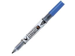 Marqueur pour tableau blanc rechargeable ultra fin bleu