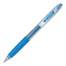 Stylo bille retractable pop'lol bleu metallique