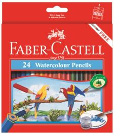 24 crayons de couleur aquarelle