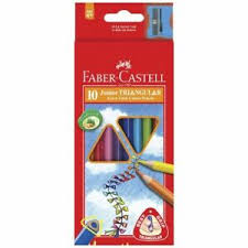 Crayon de coul. 10 junior triangulaire + taille crayon