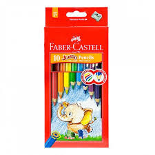 Coul. 10 jumbo Faber castell + taille crayon