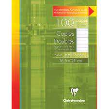Papier double non perforee a5 100 pages ligne