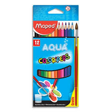 12 crayons de couleur aquarellables color'peps+pinceau gratuit