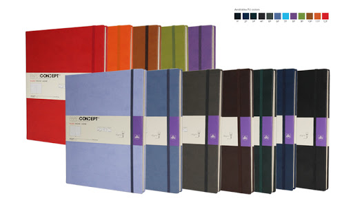 Cahier uni couverture rigide pochette à soufflet 192 pages 210x297 mm