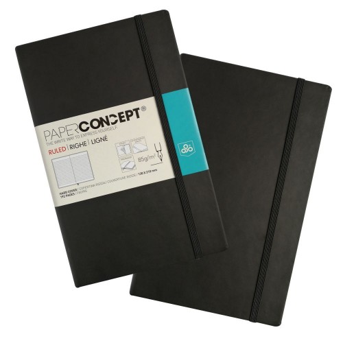 Cahier ligné couverture souple pochette à soufflet 192 pages 210x297 mm