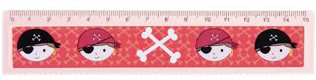 Regle 15cm. pirates plastic
