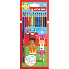 12 crayons de couleur en bois aux couleurs vives