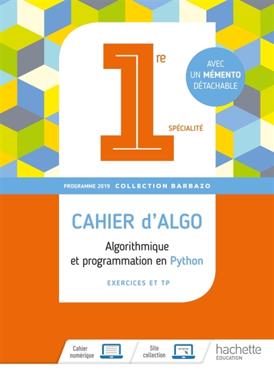 MATH 1ere barbazo CAHIER D'EX.ed. 2019   (*SPECAILITE)