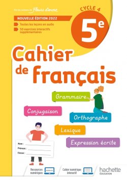 Cahier de Français cycle 4 - 5e - cahier d'activités - Ed. 2022