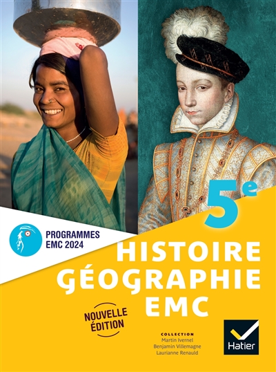 Histoire-géographie-emc 5e - Ed. 2024 - Livre Élève