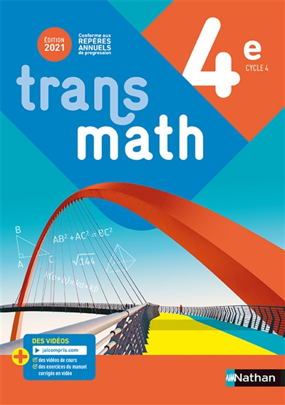 Trans Math , Le cahier 4eme -Programme 2021