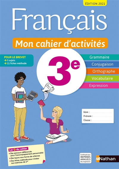 Français - Mon Cahier D'activités 3e - Elève 2021