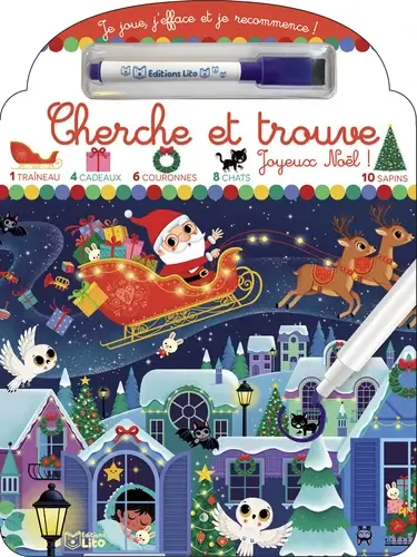 Cherche et trouve Joyeux Noël !. Avec 1 feutre effaçable
