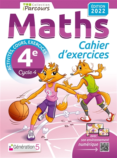 Cahier d'exercices iParcours maths 4e avec cours - Ed. 2022