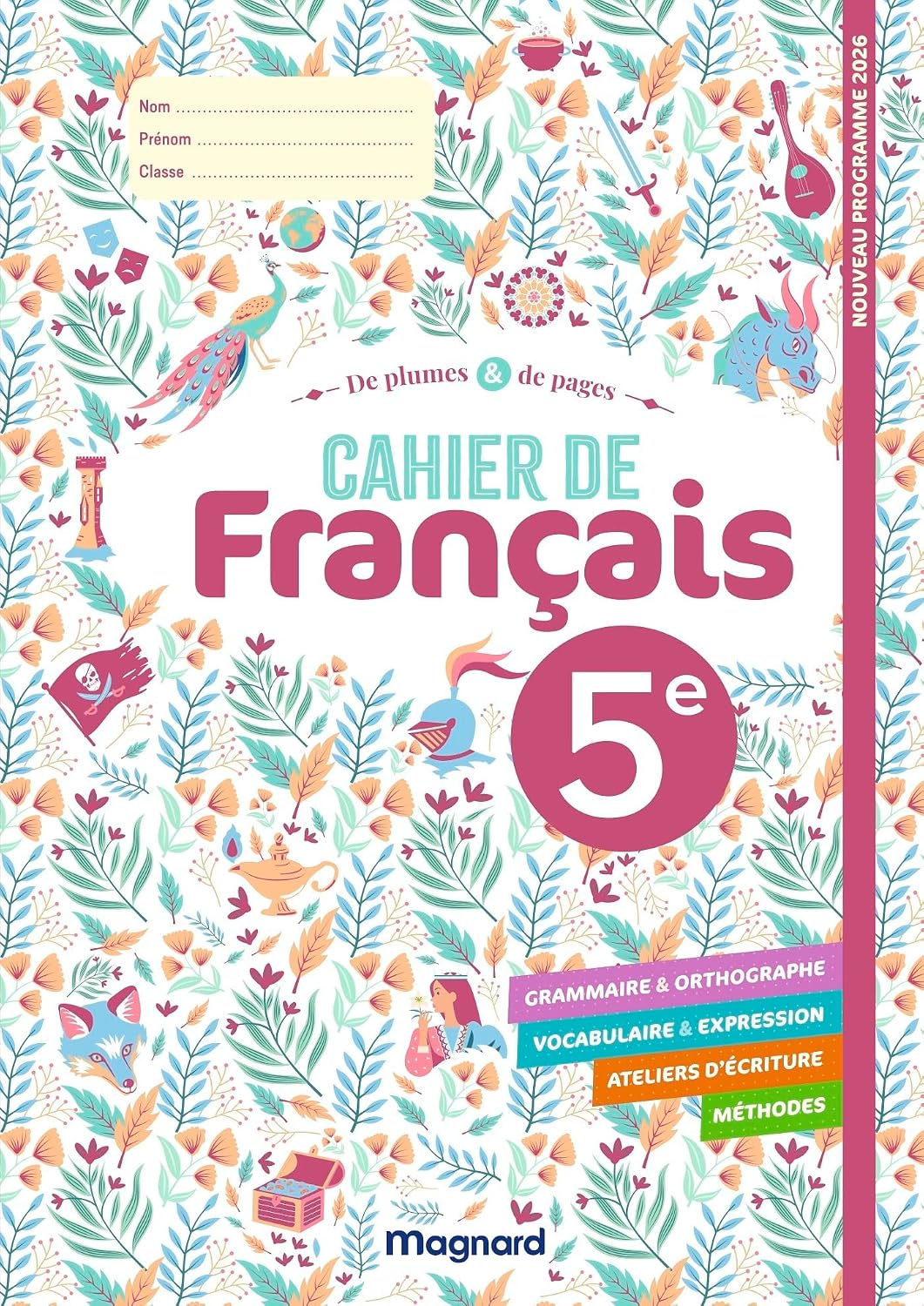 De plumes et de pages 5e (2026) - Cahier de Français